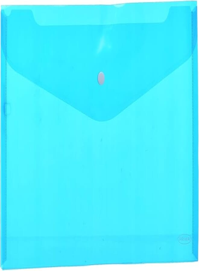 Prima FC140 Envelope Folder with Button (Pack of 12 Files) - Blue